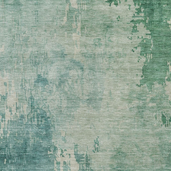 HomeRoots 5' Emerald Abstract Area Rug - Durable, Washable Design Perfect for Indoor and Outdoor Spaces 10' X 14' 608237