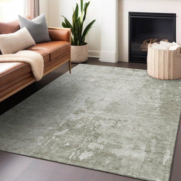 HomeRoots 5' Stylish Abstract Linen-Look Washable Area Rug for Indoor & Outdoor Spaces - Durable & Easy Care 5' X 8' 608239