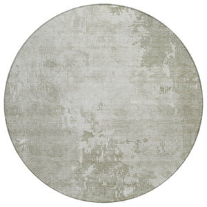 HomeRoots 5' Stylish Abstract Linen-Look Washable Area Rug for Indoor & Outdoor Spaces - Durable & Easy Care 8' Round 608240