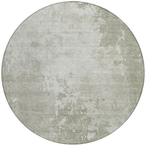 HomeRoots 5' Stylish Abstract Linen-Look Washable Area Rug for Indoor & Outdoor Spaces - Durable & Easy Care 8' Round 608240