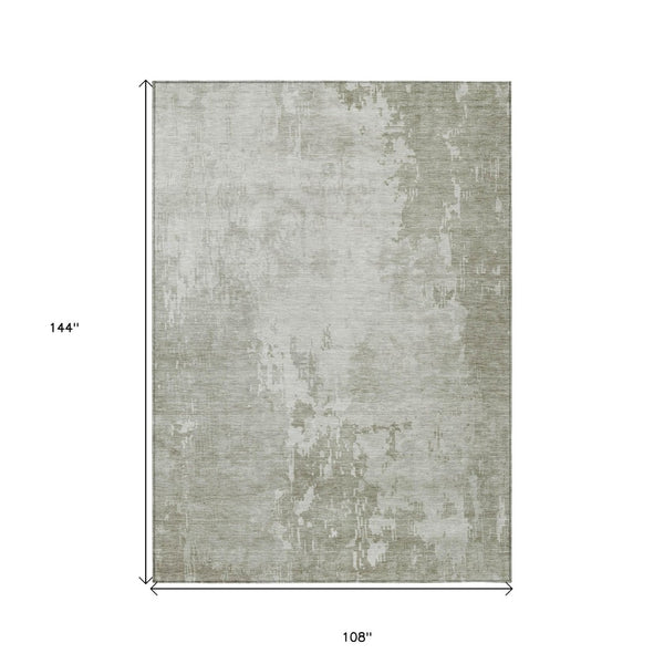 HomeRoots 5' Stylish Abstract Linen-Look Washable Area Rug for Indoor & Outdoor Spaces - Durable & Easy Care 9' X 12' 608242