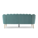 Christopher Knight Home® - Noble House - Reitz Modern Glam Velvet Channel Stitch 3 Seater Shell Sofa