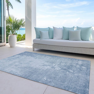 HomeRoots 5' Sky Blue Abstract Indoor Outdoor Area Rug - Durable, Washable, Modern Style for Any Space 5' X 8' 608251