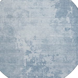 HomeRoots 5' Sky Blue Abstract Indoor Outdoor Area Rug - Durable, Washable, Modern Style for Any Space 8' Round 608252