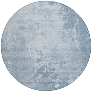 HomeRoots 5' Sky Blue Abstract Indoor Outdoor Area Rug - Durable, Washable, Modern Style for Any Space 8' Round 608252