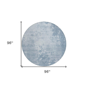 HomeRoots 5' Sky Blue Abstract Indoor Outdoor Area Rug - Durable, Washable, Modern Style for Any Space 8' Round 608252