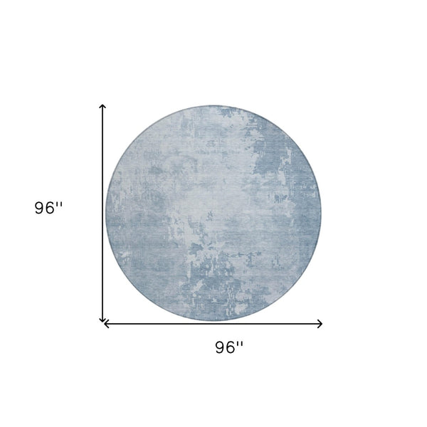 HomeRoots 5' Sky Blue Abstract Indoor Outdoor Area Rug - Durable, Washable, Modern Style for Any Space 8' Round 608252