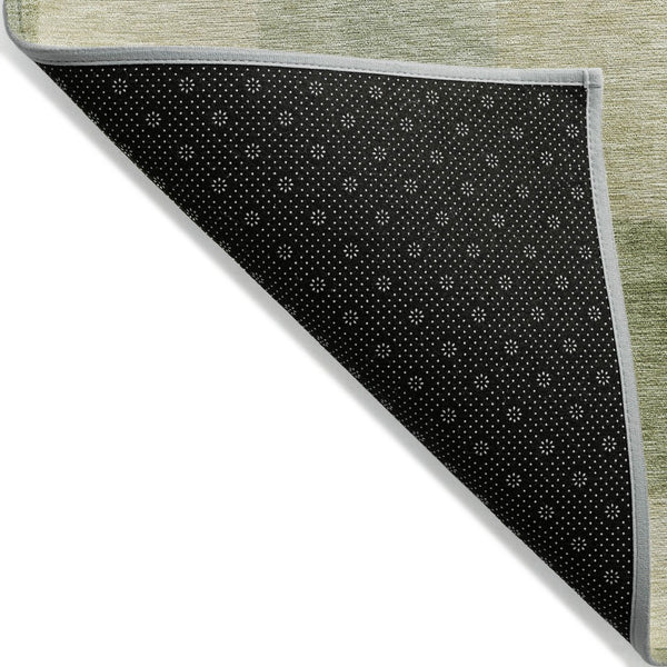 HomeRoots 5' Artichoke Green Geometric Rug - Stylish, Washable, and Durable for Indoor and Outdoor Spaces 5' X 8' 608257