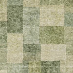 HomeRoots 5' Artichoke Green Geometric Rug - Stylish, Washable, and Durable for Indoor and Outdoor Spaces 5' X 8' 608257