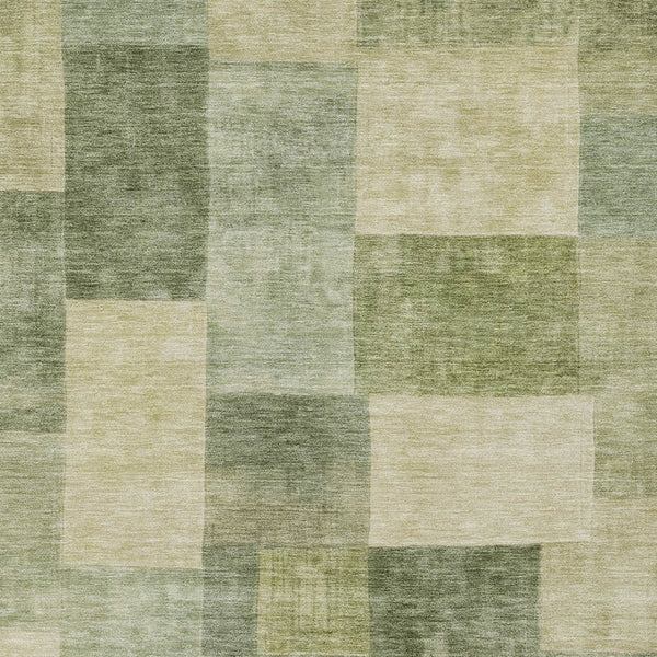 HomeRoots 5' Artichoke Green Geometric Rug - Stylish, Washable, and Durable for Indoor and Outdoor Spaces 5' X 8' 608257