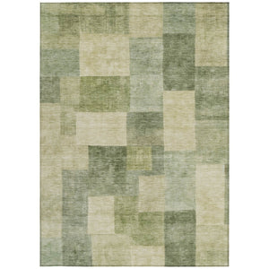 HomeRoots 5' Artichoke Green Geometric Rug - Stylish, Washable, and Durable for Indoor and Outdoor Spaces 8' X 10' 608259