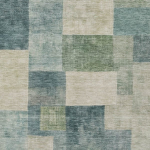 HomeRoots 5' Stylish Blue Geometric Area Rug – Durable, Washable, Indoor/Outdoor Design for Modern Spaces 5' X 8' 608263