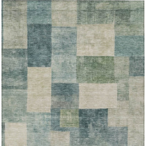 HomeRoots 5' Stylish Blue Geometric Area Rug – Durable, Washable, Indoor/Outdoor Design for Modern Spaces 8' X 10' 608265