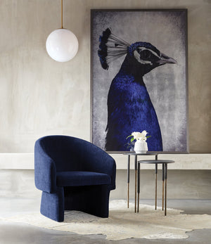 Sunpan Lauryn Lounge Chair - Contemporary Barrelback Design for Modern Living Spaces and Stylish Comfort Danny Navy