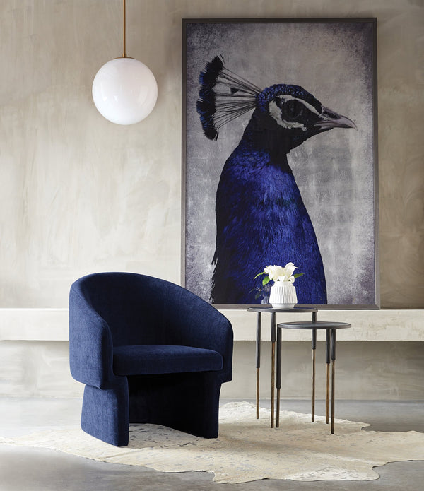 Sunpan Lauryn Lounge Chair - Contemporary Barrelback Design for Modern Living Spaces and Stylish Comfort Danny Navy