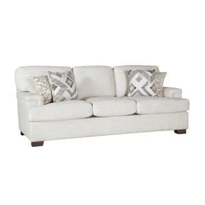 English Elm Modern Orson Cream Chenille Sofa 91" Spacious 3-Seater with Espresso Wood Legs & Accent Pillows B011P256682