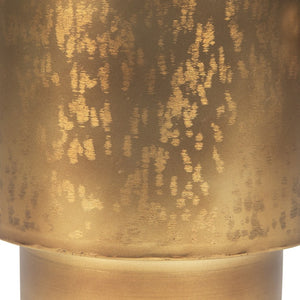 HomeRoots 9" Gold Cast Iron Round Table Vase - Luxurious Decorative Accent for Flowers & Home Decor Elegance 608300