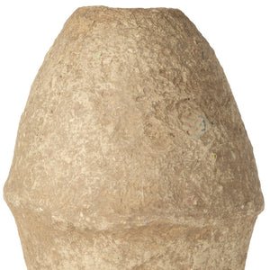 HomeRoots 18" Handcrafted Beige Paper Mache Cylinder Table Vase - Rustic Charm for Modern Decor & Florals 608301