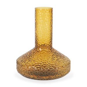 HomeRoots 12" Amber Glass Faceted Table Vase – Elegant Centerpiece for Dried Flowers, Perfect Gift for Any Occasion 608318