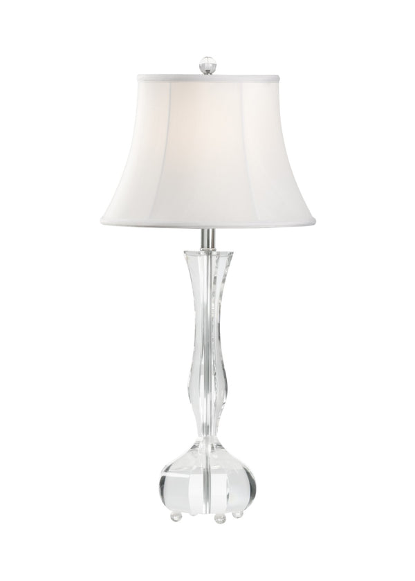 Wildwood Charlotte Crystal Table Lamp With Polished Nickel Accents — Slim 30" Transitional Ambient Light Fixture 60833