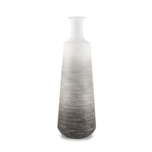 HomeRoots 24" Gray and White Ombre Metal Table Vase - Elegant Centerpiece for Home Décor, Gift-Ready Design 608334