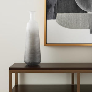 HomeRoots 24" Gray and White Ombre Metal Table Vase - Elegant Centerpiece for Home Décor, Gift-Ready Design 608334
