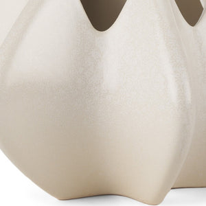 HomeRoots 9" Cream Sculptural Ceramic Table Vase – Modern Art Piece for Floral Arrangements & Home Décor Accent 608338