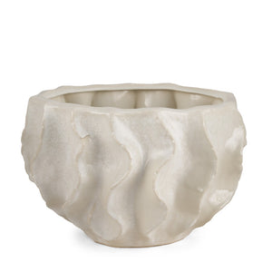 HomeRoots 9" Cream Sculptural Ceramic Table Vase - Modern Artistry for Home Décor, Perfect for Any Style 608342