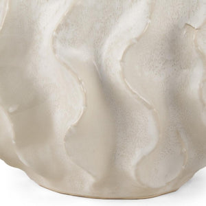 HomeRoots 9" Cream Sculptural Ceramic Table Vase - Modern Artistry for Home Décor, Perfect for Any Style 608342