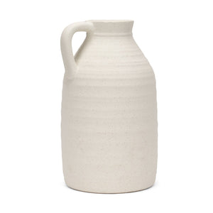 HomeRoots 15" Off White Ceramic Jug Vase - Timeless Urn Design for Rustic & Modern Decor, Perfect Centerpiece 608355