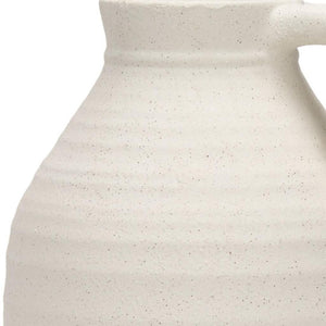 HomeRoots 15" Off White Ceramic Jug Vase - Timeless Urn Design for Rustic & Modern Decor, Perfect Centerpiece 608355