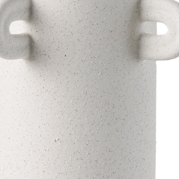 HomeRoots 16" Off White Ceramic Table Vase with Handles – Modern Minimalist Design for Home Decor & Gifting 608366