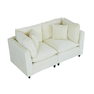 English Elm 2163bg-2p,left,right Modular Corduroy Sectional Sofa with Plush Cushions for Living Room W308S00135