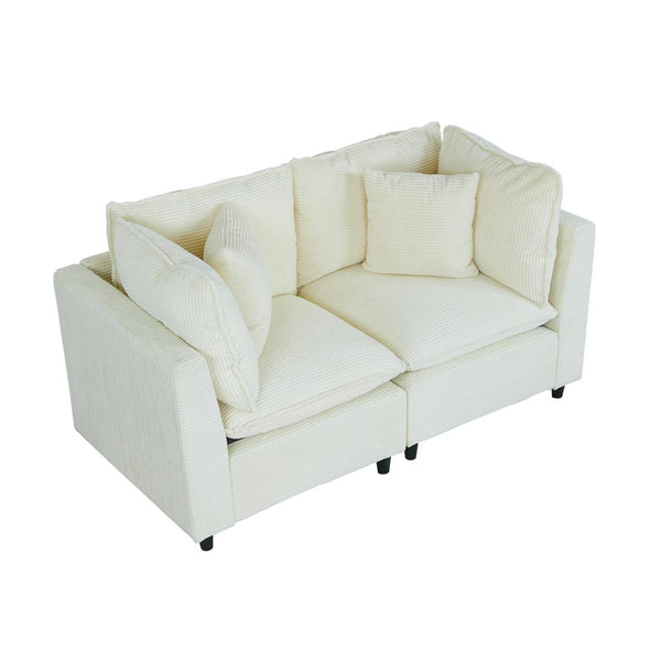 English Elm 2163bg-2p,left,right Modular Corduroy Sectional Sofa with Plush Cushions for Living Room W308S00135