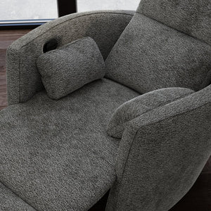 English Elm Global Swivel Recliner With Manual Footrest & Plush Pillows - Stylish Milan Graphite Comfort Seat B339P333960