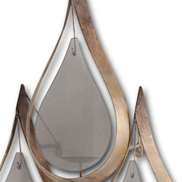 HomeRoots 52" Distressed Gold and Gray Geometric Wall Sconce - Elegant Candle Holder for Ambient Lighting 608433