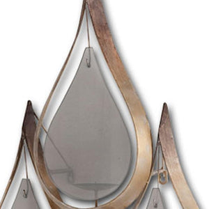 HomeRoots 52" Distressed Gold and Gray Geometric Wall Sconce - Elegant Candle Holder for Ambient Lighting 608433