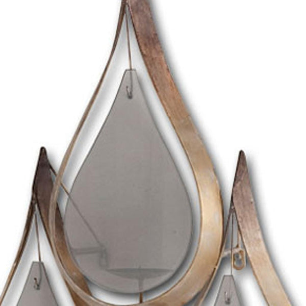 HomeRoots 52" Distressed Gold and Gray Geometric Wall Sconce - Elegant Candle Holder for Ambient Lighting 608433