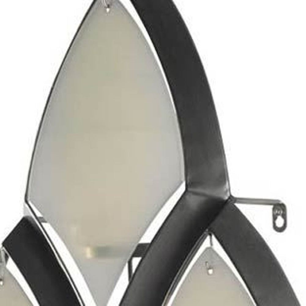 HomeRoots 36" Silver and Gray Geometric Wall Sconce Candle Holder - Handmade Metal & Glass Accent for Home Décor 608434