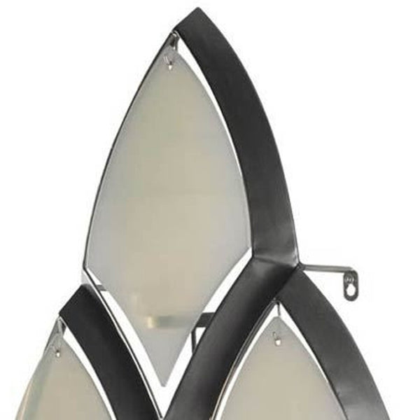 HomeRoots 36" Silver and Gray Geometric Wall Sconce Candle Holder - Handmade Metal & Glass Accent for Home Décor 608434