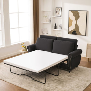 English Elm Sleeper Sofa Bed - Modern 2-Seater Convertible Couch With Memory Foam For Small Spaces, Dark Gray W3696S00005-GIGA