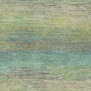 HomeRoots 5' Artichoke Green Striped Area Rug - Durable, Washable, Indoor/Outdoor Design for Stylish Living Spaces 8' X 10' 608452