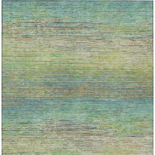 HomeRoots 5' Artichoke Green Striped Area Rug - Durable, Washable, Indoor/Outdoor Design for Stylish Living Spaces 10' X 14' 608454
