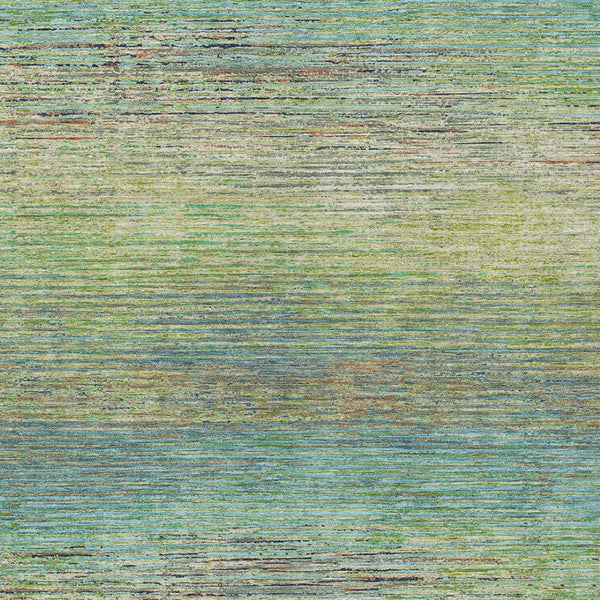HomeRoots 5' Artichoke Green Striped Area Rug - Durable, Washable, Indoor/Outdoor Design for Stylish Living Spaces 10' X 14' 608454