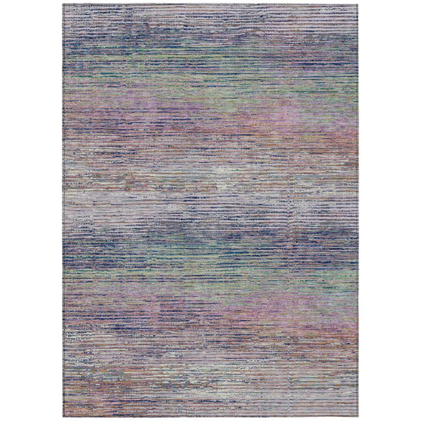 HomeRoots 5' Blush Striped Washable Area Rug - Versatile Indoor/Outdoor Design for Stylish Spaces and Durability 5' X 8' 608456