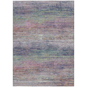 HomeRoots 5' Blush Striped Washable Area Rug - Versatile Indoor/Outdoor Design for Stylish Spaces and Durability 9' X 12' 608459