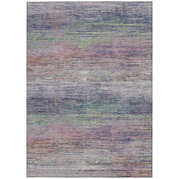 HomeRoots 5' Blush Striped Washable Area Rug - Versatile Indoor/Outdoor Design for Stylish Spaces and Durability 9' X 12' 608459