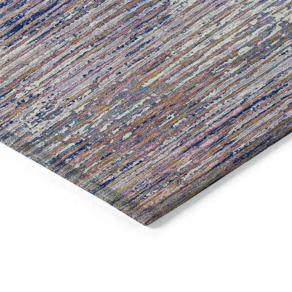 HomeRoots 5' Blush Striped Washable Area Rug - Versatile Indoor/Outdoor Design for Stylish Spaces and Durability 9' X 12' 608459