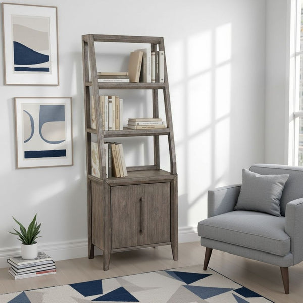 English Elm Avana 72 Inch Pier Cabinet Acacia Veneer Open Shelving Fully Assembled Study Storage B108P468530