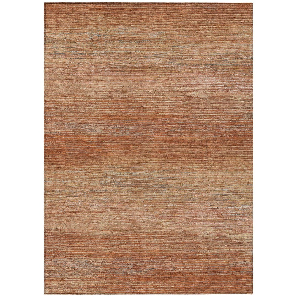 HomeRoots 5' Copper Striped Washable Area Rug – Stylish Indoor/Outdoor Design for High-Traffic Spaces 5' X 8' 608462